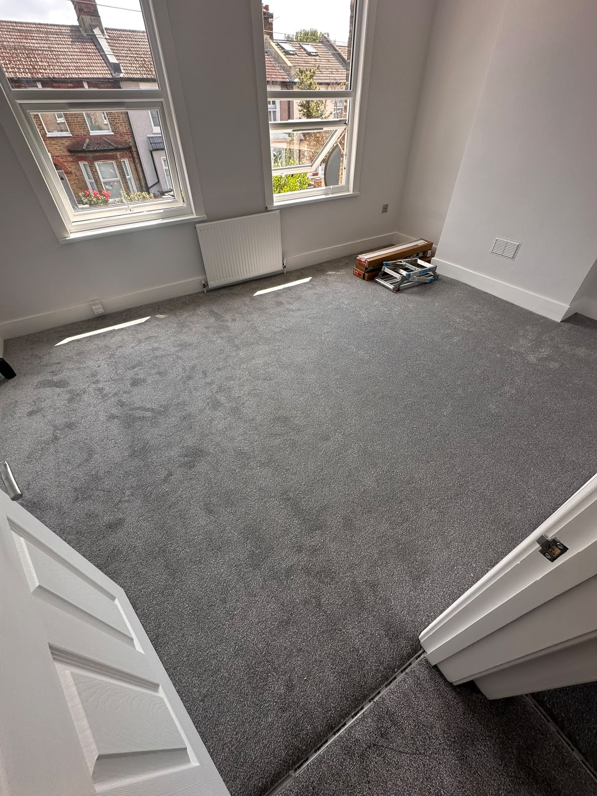 Grey Carpet Fitting In Progress - Bedroom - Wimbledon SW19